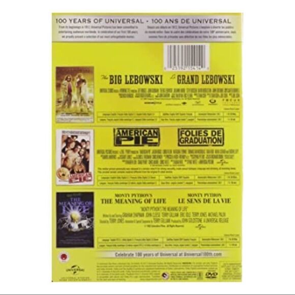 3 Movies: Big Lebowski, American Pie, Monty Python's Meaning of Life (DVD) NWT - Picture 2 of 3
